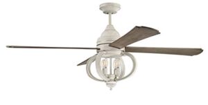 Craftmade AUG60CW4 Augusta Dual Mount 60″ Ceiling Fan with LED Light and Remote Control, 4 Blades, Cottage White