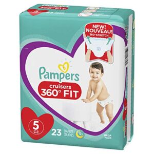 Pampers Cruisers 360Ëš Fit Diapers Size 5,23 Count(Pack of 1)