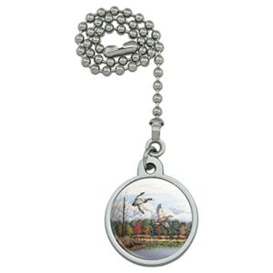 GRAPHICS & MORE Mallard Ducks Flying Hunting Ceiling Fan and Light Pull Chain