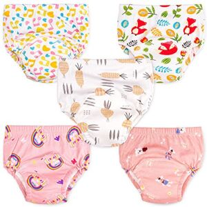 U0U Baby Toddler 5 Pack Training Pants for Boys and Girls Assortment Potty Training Underwear Cotton Waterproof Pant Pink 2T