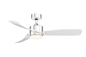 Fanimation SculptAire 52 inch Indoor/Outdoor Ceiling Fan with Clear Blade Set and LED Light Kit – Chrome
