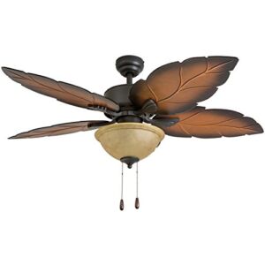 Prominence Home 50572-01 Pacific Sail Ceiling Fan, 52″, Mocha, Tropical Bronze