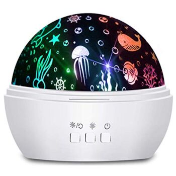 Moredig Kids Night Light Projector, 360° Rotating Starry Night Light Projector for Baby, Ocean Projector Night Light for Kids Bedroom Decoration- White | The Storepaperoomates Retail Market - Fast Affordable Shopping