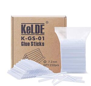 KeLDE 250 Piece Mini Hot Glue Stick Kit, 7.2x100mm 4″ and 0.27 Inch Diameter Hot Melt Glue Sticks Compatible with Most Small mini Glue Guns for Crafting