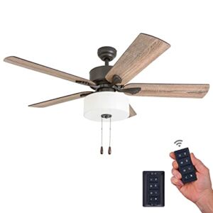 Prominence Home 50685-01 Snowden Farmhouse Ceiling Fan (3 Speed Remote), 52″, Barnwood/Tumbleweed, Aged Bronze