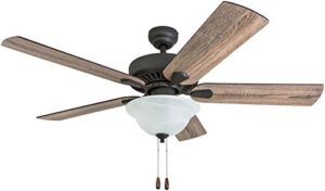 Prominence Home 50655-01 Canyon City Farmhouse Ceiling Fan, 52″, Barnwood/Tumbleweed, Aged Bronze