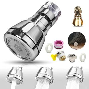 Swivel Kitchen Sink Faucet Aerator,360° Rotatable Solid Copper High Pressure Kitchen Tap Head,Large Flow Non-Slip Faucet Sprayer Head, Anti-Splash Water-saving Faucet Nozzle,No leaking (Short 22inch)