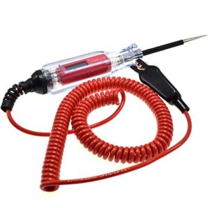 3-48V Digital LCD Circuit Tester, Heavy Duty 3-48V Backlit Digital LCD Circuit Tester for Car Truck Low Voltage & Light Test, Automotive Circuit Tester with 140 Inch Extended Spring Wire