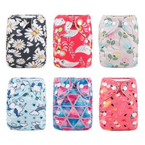 ALVABABY Baby Pocket Newborn for Less Than 12pounds Baby Snaps Cloth Diapers Nappy 6pcs with 12 Inserts 6SVB09