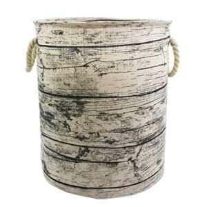 Mziart Unique Tree Stump Large Laundry Basket Bag with Rope Handles, Collapsible Wood Grain Waterproof Laundry Hamper Stylish Storage Basket Bin Organizer for Toys Clothes Kids Bedroom Nursery