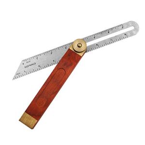 Gentlecarin Blade Ruler,Adjustable Bevel Sliding T-bevel with Hardwood Handle Angle Finder Carpentry Squares for Craftsman Builder Carpenter Architect Engineer
