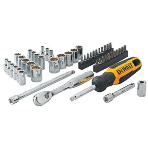 DEWALT Mechanics Tool Set, 1/4 Inch Drive, SAE and Metric, 50 Piece (DWMT81610T)