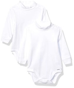 Gerber baby boys 2-pack Long Sleeve Turtleneck Onesies Bodysuits Footie, White, 3T US