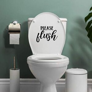 Vinyl Wall Art Decal – Please Flush – 7″ x 8″ – Modern Inspirational Funny Quote Sticker for Home Bedroom Office Bathroom Store School Restroom Decor