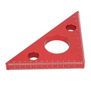 45 Degree Aluminum Alloy Angle Ruler Inch Metric, Carpentry Squares DIY Woodworking Triangle Ruler Measuring Gauging Tool for Industrial Household