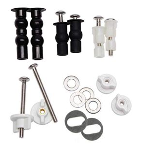 Universal Toilet Seats Screws and Bolts Metal – Toilet Seat Hinges Bolt Screws Toilet Seat Fixings Expanding Rubber Top Nuts Screws Mount Seat Hardware Toilet Seat Replacement Parts Kit(5 Choices)