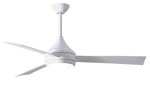 Matthews DA-WH-WH Donaire Outdoor/Indoor Wet Location 316 Marine Grade Stainless Salt Water Rated 52″ Ceiling Fan with LED Light and Remote for Coastal & Oceanfront, Gloss White