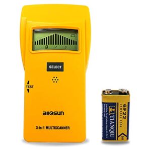 ALLOSUN TS79A+ Upgraded Multi-Scanner Stud Finder AC Wire Detector Metal Detector 3-in-1 Finder