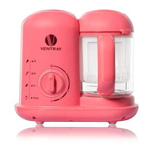 Ventray Baby Food Maker, Puree Food Processor Steamer Blender Cooker Warmer Machine for Baby Toddler, All-in-one Auto Cooking Easy Clean and BPA-Free – Pink