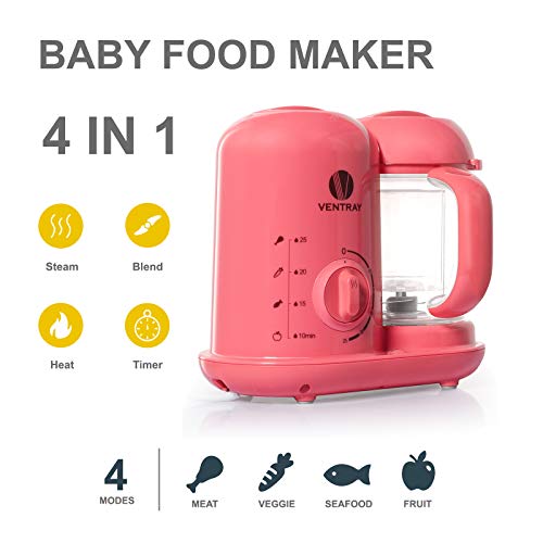 Ventray Baby Food Maker, Puree Food Processor Steamer Blender Cooker Warmer Machine for Baby Toddler, All-in-one Auto Cooking Easy Clean and BPA-Free – Pink | The Storepaperoomates Retail Market - Fast Affordable Shopping