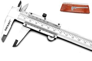 KHCRAFT Professional Caliper Vernier Caliper Stainless Steel Hardened Chromeplated Inch/Metric 0-6″/150mmx0.001″/0.02mm for Precision Measurements Outside/Inside/Depth/Step Packed in Storage Case