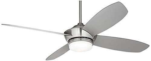 52″ Veridian Modern Contemporary Indoor Ceiling Fan with Light LED Remote Control Dimmable Brushed Nickel Silver Blades Opal Glass House Bedroom Living Room Home Kitchen Dining Office – Casa Vieja | The Storepaperoomates Retail Market - Fast Affordable Shopping