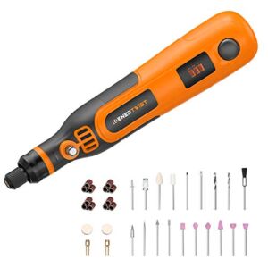 Enertwist 4V Max Cordless Rotary Tool Kit, 3-Speed Lithium-ion Battery Powered Mini Drill with 35-Pieces Accessories, USB Charging Cable, Collet Size 3/32″ – Perfect for Small Light Jobs, ET-RT-4