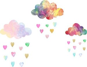 Cloud Wall Decals Heart Wall Decals Removable Peel and Stick Nursery Wall Decal Baby Kids Room Wall Decor