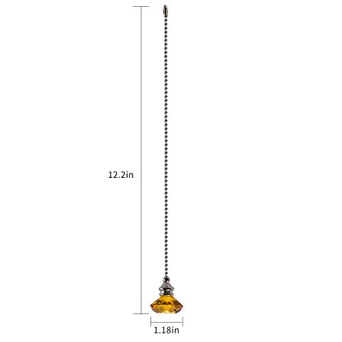 Ceiling Fan Pull Chain Set – 2 pieces Amber Diamond Fan Pull Chains 20 Inch Ceiling Fan Chain Extender with Chain Connector Home Wedding Decor Ornament Pendant | The Storepaperoomates Retail Market - Fast Affordable Shopping