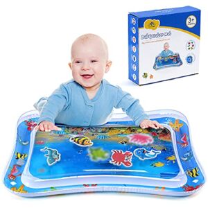 Playtime by Magifire Baby Tummy Time Mat: Inflatable Water Mat for Infants 3-12 Months Old, Early Developmental Baby Toys, Perfect Infant Christmas Gifts, Stocking Suffers, Measures 27” x 21”