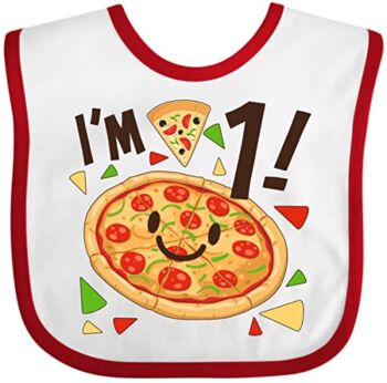 Inktastic I’m 1 Pizza Birthday Party Baby Bib White and Red 2fdda | The Storepaperoomates Retail Market - Fast Affordable Shopping