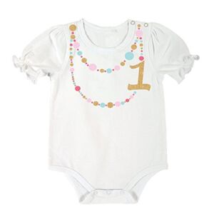 Stephan Baby Snapshirt-Style Diaper Cover, First Birthday Fancy Necklace, 6-12 Months