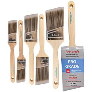 Pro Grade – Paint Brushes – 6 Pack Variety Angle Paint Brushes