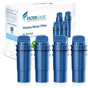Filterlogic CRF-950Z NSF Certified Pitcher Water Filter, Replacement for Pur® Pitchers and Dispensers PPT700W, CR-1100C and PPF951K Water Filter (Pack of 4) (Package May Vary)