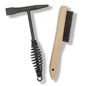 VASTOOLS Welding Chipping Hammer with Coil Spring Handle,10.5″,Cone and Vertical Chisel/ 10″ Wire Brush(Free)