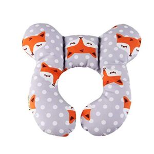 Baby Child Travel Pillow – Toddler Neck Support Rest Pillow for Car Seat, U-Shaped, Fox