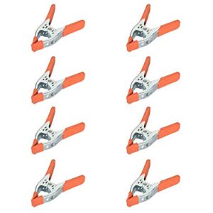 Houseables Spring Clamp, A Clamps, Hand Squeeze Clips, 6 Inch, Metal, 8 Pack, Orange, Heavy Duty, Large, Strong, Quick Grip, Strong Hardware Claps for Woodworking, Wood, Pony, Photography, Furniture