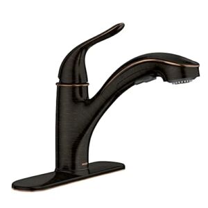 Moen 87557BRB Brecklyn Single-Handle Pull-Out Sprayer Kitchen Faucet with Power Clean, Mediterranean Bronze