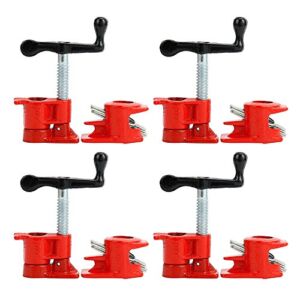 (4 Pack) 3/4″ Wood Gluing Pipe Clamp Set Heavy Duty PRO Woodworking Cast Iron