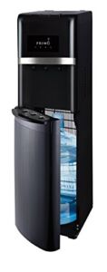 Primo Bottom Loading Water Dispenser, 3 Temp (Hot-Cool-Cold) Water Dispenser for 5 Gallon Bottle w/ Child-Resistant Safety Feature, Black with Black Stainless Door