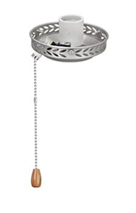 Aspen Creative 22001-11, One Ceiling Fan Fitter Light Kit with Pull Chain, 4 1/2″ Diameter, Brushed Nickel Metal