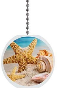 Starfish on Beach #3 Solid Ceramic Fan Pull