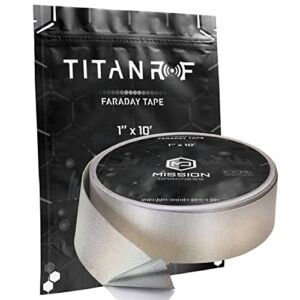Mission Darkness TitanRF Faraday Tape // High-Shielding Conductive Adhesive Tape Roll Used to Connect TitanRF Fabric Sheets or Seal RF Enclosures // 1″ W x 120″ L (2.54cm x 3.05m)