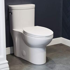 Swiss Madison Well Made Forever SM-1T206 Sublime One Piece Elongated Left Side Flush Handle Toilet 1.28 gpf, Glossy White