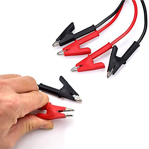 4 Pcs Alligator Clips to Alligator Clip Heavy Duty Silicone Jumper Wires Test Leads Set, Double-Ended Clips Alligator Clips Insulated Test for Electrical Testing | The Storepaperoomates Retail Market - Fast Affordable Shopping