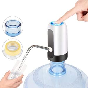 Water Dispenser 5 Gallon, for 48mm Screw or 55mm Crown Tops Water Bottle Pump. for Home, Office, Touring Car，The Game on Hot Days, Travel Vacation and Outdoor Camping or to a Festival.White