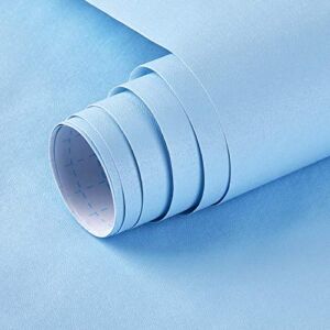 Mecpar Blue Wallpaper 17.71In×118In Blue Contact Paper Blue Peel and Stick Removable Self-Adhesive Decorative Film Roll Easy to Apply