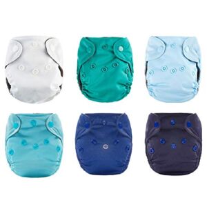 Newborn Cloth Diaper All in One with Umbilical Cord Snap 6 Pack Thank u Mom (Nature Color)