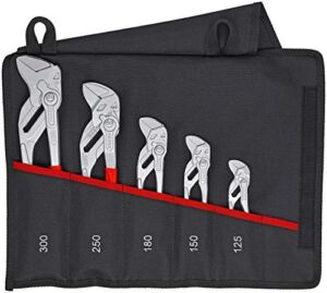 5 Pc Pliers Wrench Set In Tool Roll