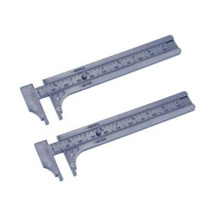uxcell Vernier Caliper 10cm 4 Inch Metric Mini Double Scale Plastic Ruler Measuring Tool 2pcs